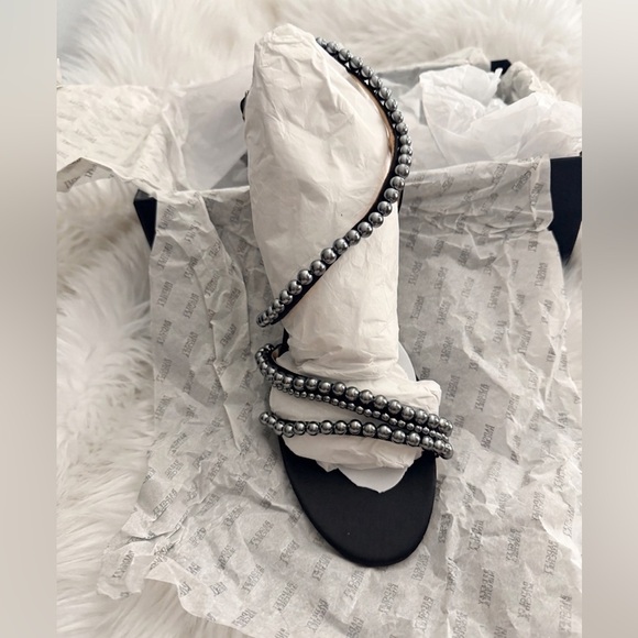 NWT-Badgley Mischka Women's Amora Pearl Strap Block Heels- Box Has Damage - Picture 3 of 6